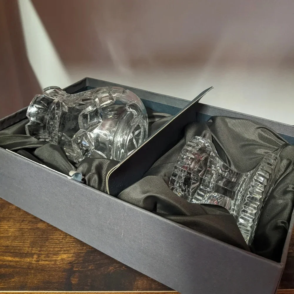 Waterford Society Penrose Pattern Hurricane Lamp Crystal Decorative Authentic